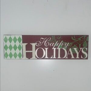 Elegant Green and Red Holiday Sign